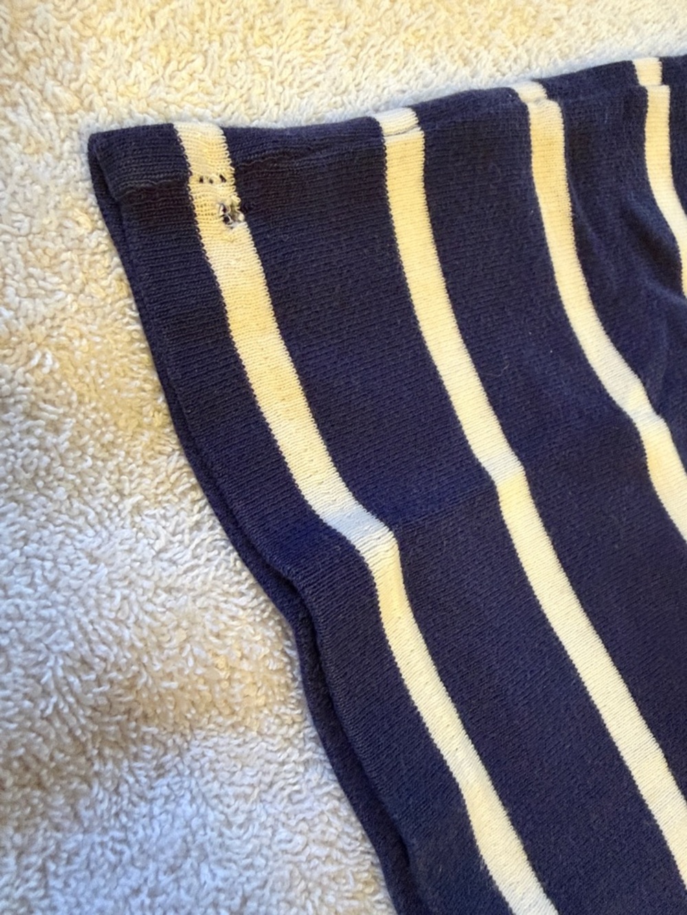 Ralph Lauren Sport Navy & White Striped V-Neck Tee with Red Pony - Picture 5 of 6